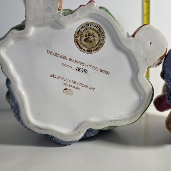 Vintage Boyds Bears Bearware "Bailey's Low Fat" Cookie Jar 390001 UEC! - Picture 3 of 8